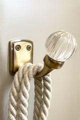 Laura Ashley Vivien Glass Single Hook Pair Antique Brass