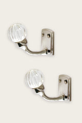 Laura Ashley Vivien Glass Single Hook Pair Chrome