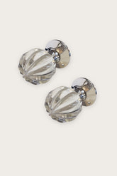Laura Ashley Vivien Glass Mortice Knob Pair Chrome