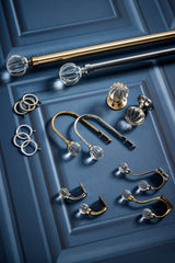 Laura Ashley Vivien Glass Mortice Knob Pair Chrome