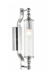 Franklite Empire Wall Light With Clear Ribbed Glass