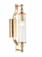 Franklite Empire Wall Light With Clear Ribbed Glass Rich Gold