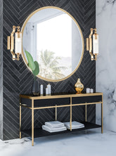 Franklite Empire Wall Light With Clear Ribbed Glass Rich Gold