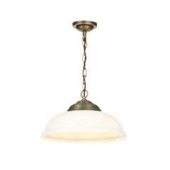 David Hunt Lighting Webster Pendant White Glass Antique Brass WEB0112