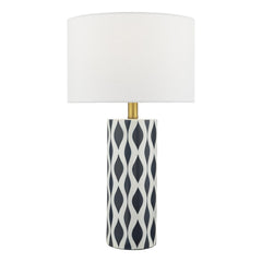 Weylin Table Lamp Blue And White Ceramic With Shade
