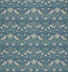 William Morris at Home Fabric Strawberry Thief Woad