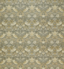 William Morris at Home Fabric Strawberry Thief Velvet Flint