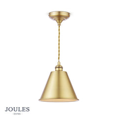 Joules Wollaton Pendant Matt Antique Brass and Matt White