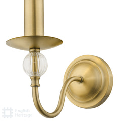 English Heritage Wrest Park Wall Light Aged Brass and Ribbed Glass