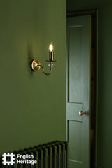 English Heritage Wrest Park Wall Light Aged Brass and Ribbed Glass