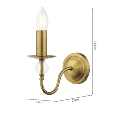 English Heritage Wrest Park Wall Light Aged Brass and Ribbed Glass