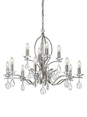 Franklite, Willow 12 light Fitting. Satin Nickel