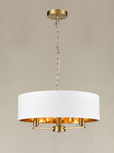 Franklite Windsor 3 lt Aged Brass Ceiling Light