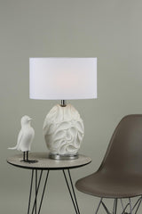 Zachary Oval Table Lamp White With Shade