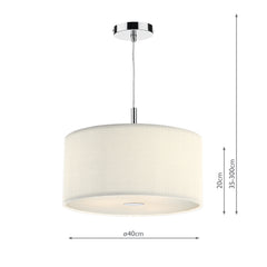 Zaragoza 3 Light Pendant Cream 40cm