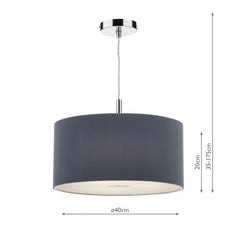 Zaragoza 3 Light Pendant Grey 40cm