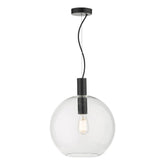 Zula 1 Light Single Pendant Black Clear Glass dar lighting