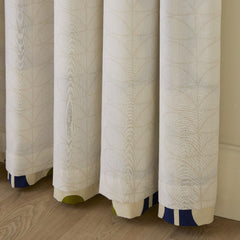 Orla Kiely Abacus Flower Navy Ready Made Eyelet Curtains