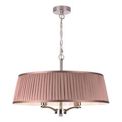 The Light Shade Studio Alwyn 4 Light Pendant Polished Nickel With Bespoke Shade