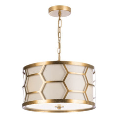 Arendal 3 Light Pendant Gold Leaf With Bespoke Shade