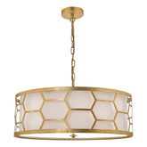 Arendal 4 Light Pendant Gold Leaf With Bespoke Shade