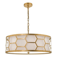 Arendal 4 Light Pendant Gold Leaf With Bespoke Shade