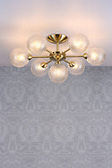 Laura Ashley Atherton 7lt Semi Flush Satin Brass