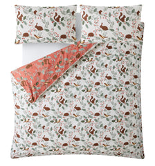 Laura Ashley Autumnal Woodland Crimson red Duvet Set