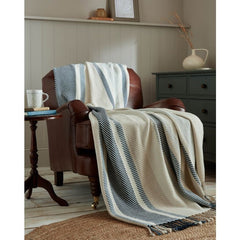Laura Ashley Awning Stripe Seaspray Throw