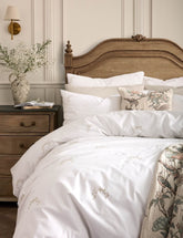 Historic Royal Palaces Bow Embroidery White Natural Bedding