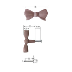 Laura Ashley Bow Drawer Pulls, Dusky Rose, Set of 4