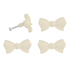 Laura Ashley Bow Drawer Pulls, Off White, Set of 4