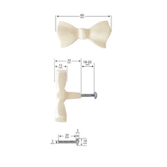 Laura Ashley Bow Drawer Pulls, Off White, Set of 4