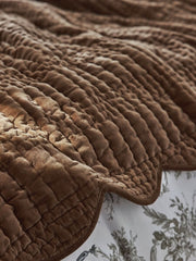 Laura Ashley Brady Scalloped Caramel 180x235cm Bedspread