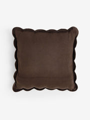Laura Ashley Brady Scalloped Chocolate Microfibre 43x43cm Cushion