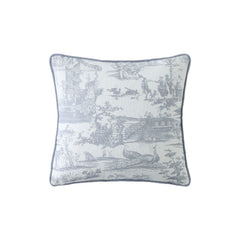 Laura Ashley Braysmith Toile Chambray Blue 45x45cm Microfibre Cushion