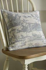Laura Ashley Braysmith Toile Chambray Blue 45x45cm Microfibre Cushion