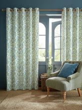 Laura Ashley Brayton Leaves Multi Ready Made Eyelet Curtains