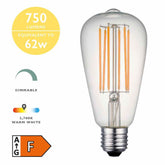 Single Clear Teardrop Rustika LED E27 Bulb 7w