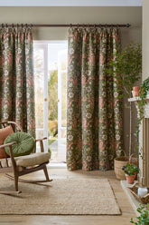 William Morris At Home Compton Brick Ready Made Curtains