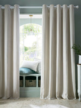 Laura Ashley Cornish Chenille Stripe Natural Ready Made Curtains