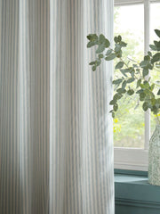Laura Ashley Cornish Chenille Stripe Slate Blue Ready Made Curtains