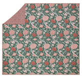 William Morris At Home Cray Forest Green/cranberry 235x235cm Quilted Bedspread