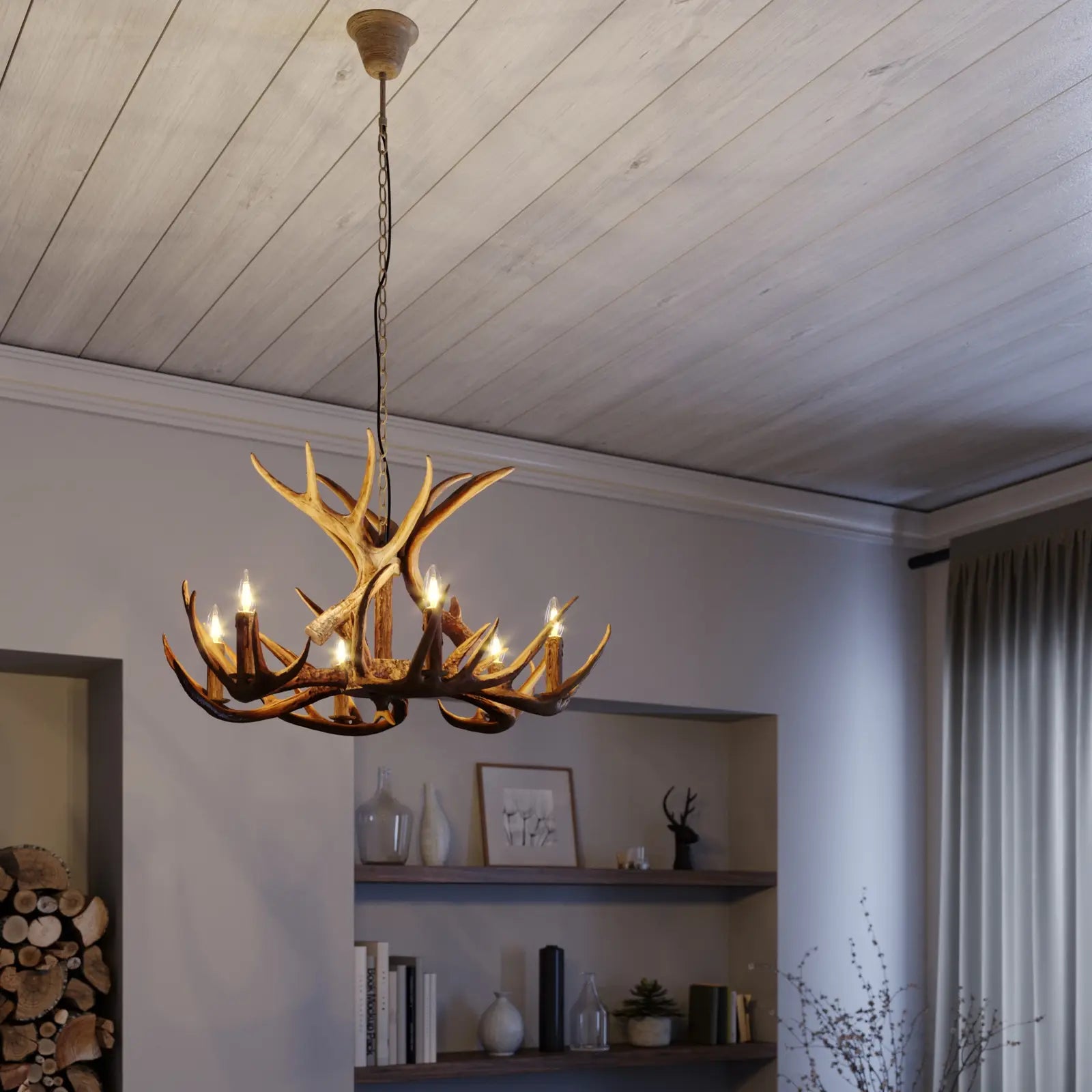 david hunt Vintage antler chandelier