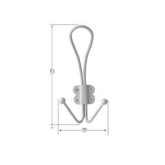 Laura Ashley, Double Hook, Soft Silver, 1 Pair