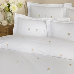 Sophie Allport Embroidered Sunflowers White Bedding