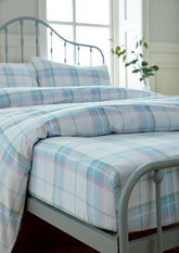Laura Ashley Highland Check Sherston Powder Blue Fitted Sheet