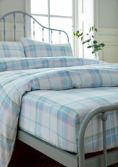 Laura Ashley Highland Check Sherston Powder Blue Fitted Sheet