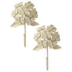 Laura Ashley, Hydrangea Hooks, Cream, Set of 2