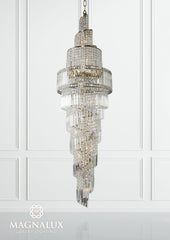 Magnalux, Isla 24 Light 2200mm Crystal Antique Brass